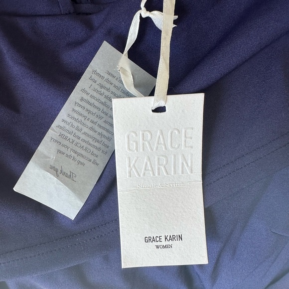 Grace Karin One-Shoulder Navy Dress - Picture 6 of 6